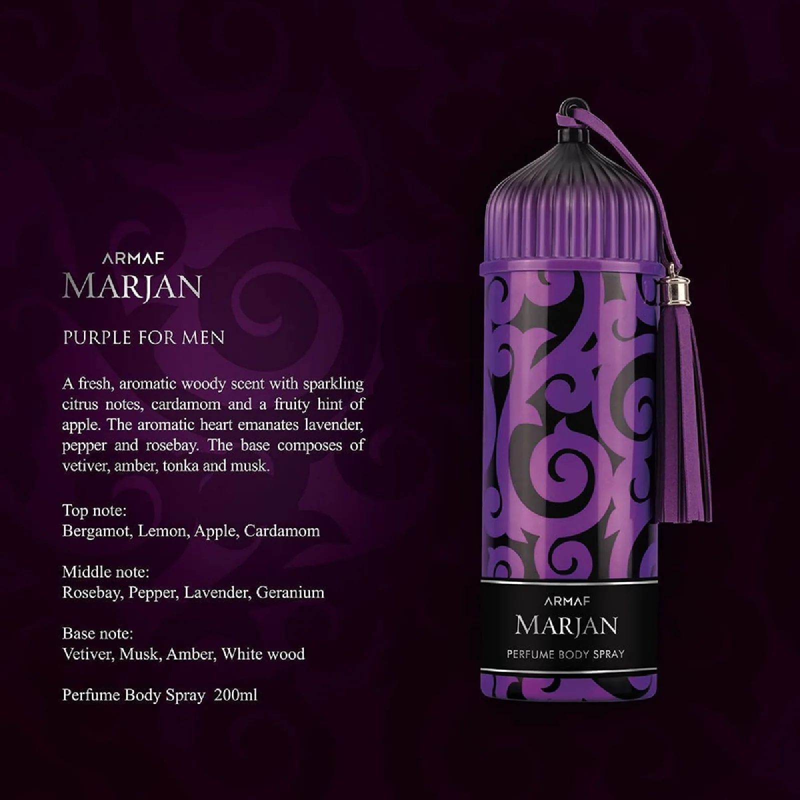 Armaf Marjan Purple Body Spray for Women - Image 2