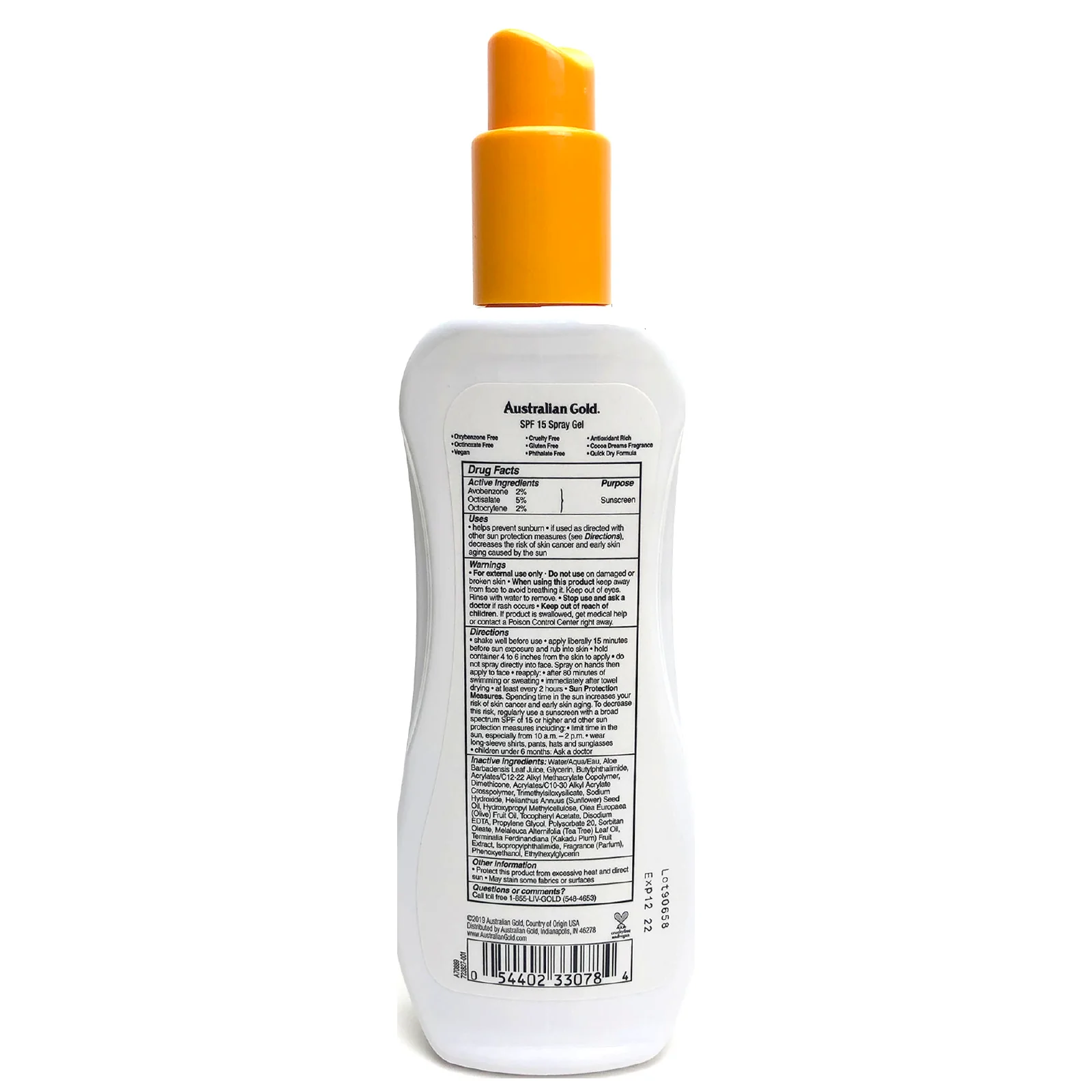 Australian Gold Ultimate Hydration Spray Gel Sunscreen SPF 15 - Image 2