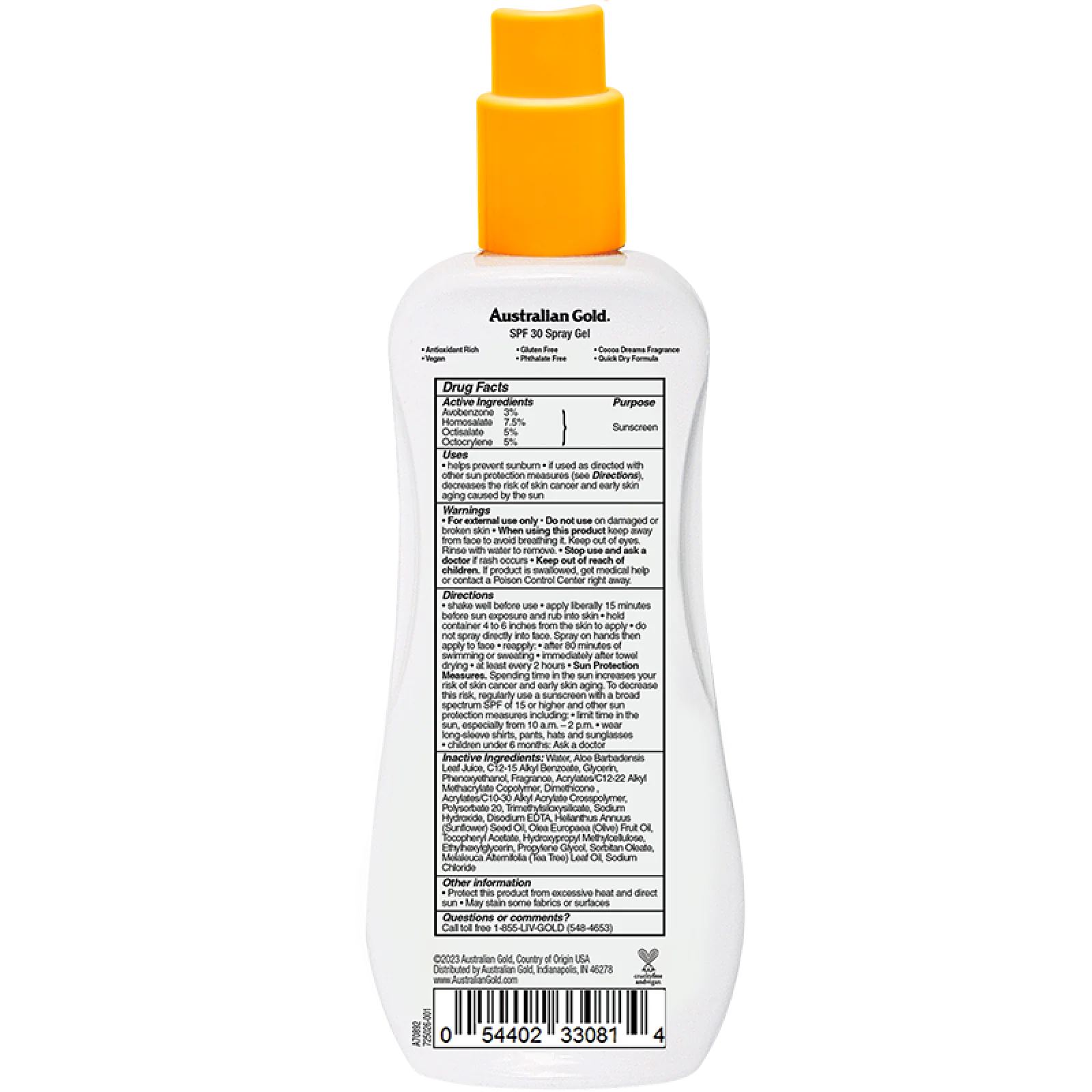 Australian Gold Ultimate Hydration Spray Gel Sunscreen SPF 30 for Everyone - Image 2