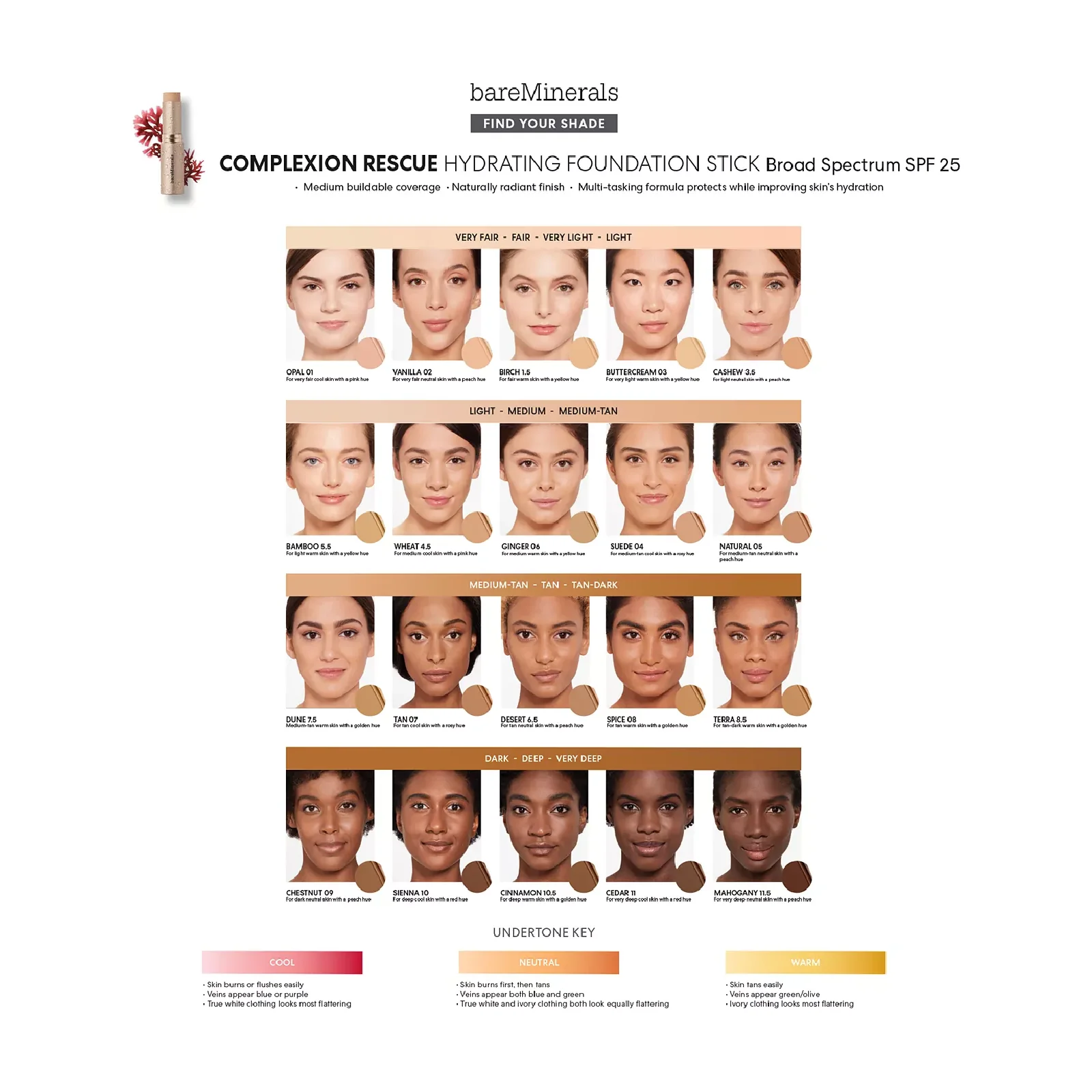 Bareminerals Complexion Rescue Hydrating Foundation Stick Spf 25 for Women - Image 8