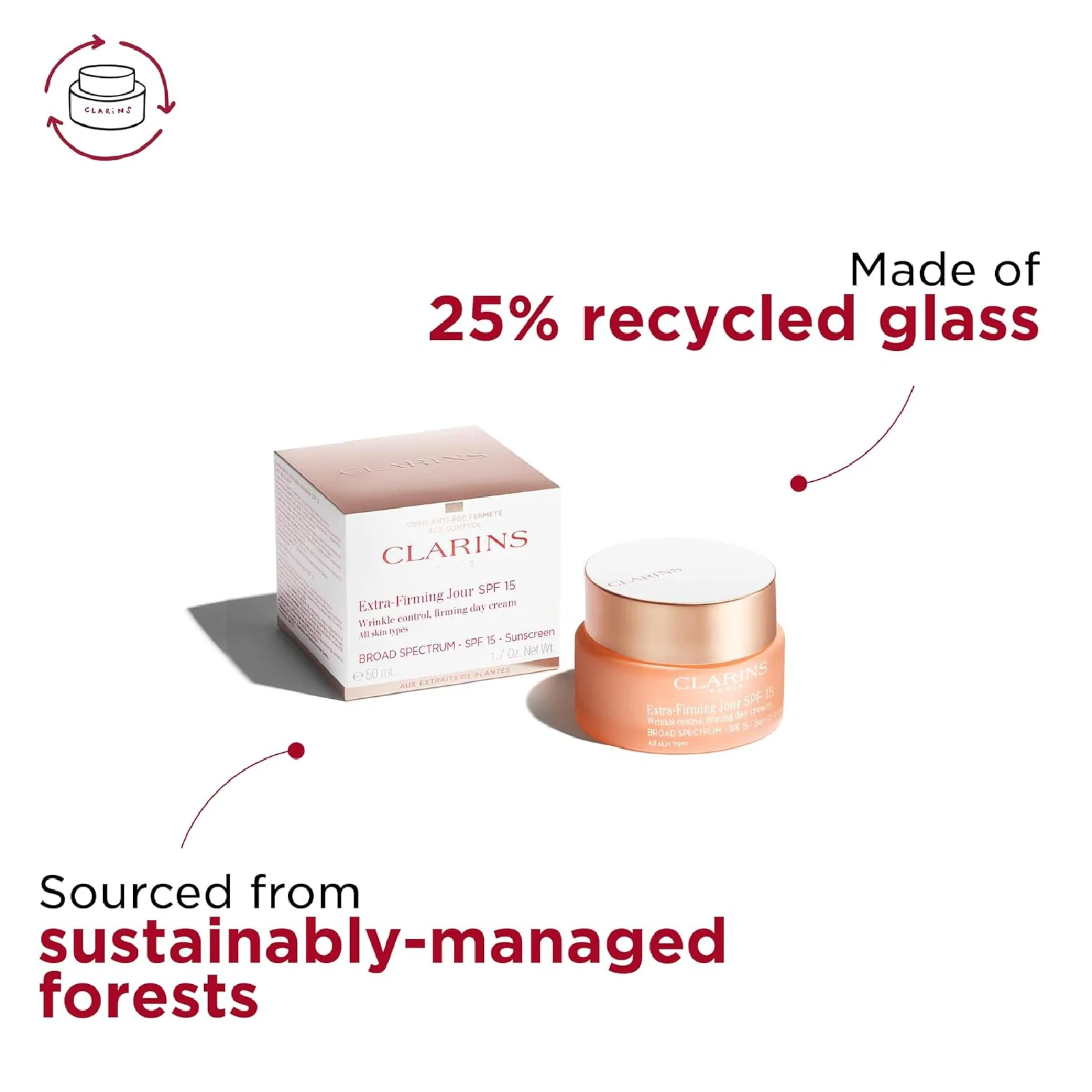 Clarins Extra Firming Jour Wrinkle Control Firming Day Cream SPF 15 Sunscreen - Image 6