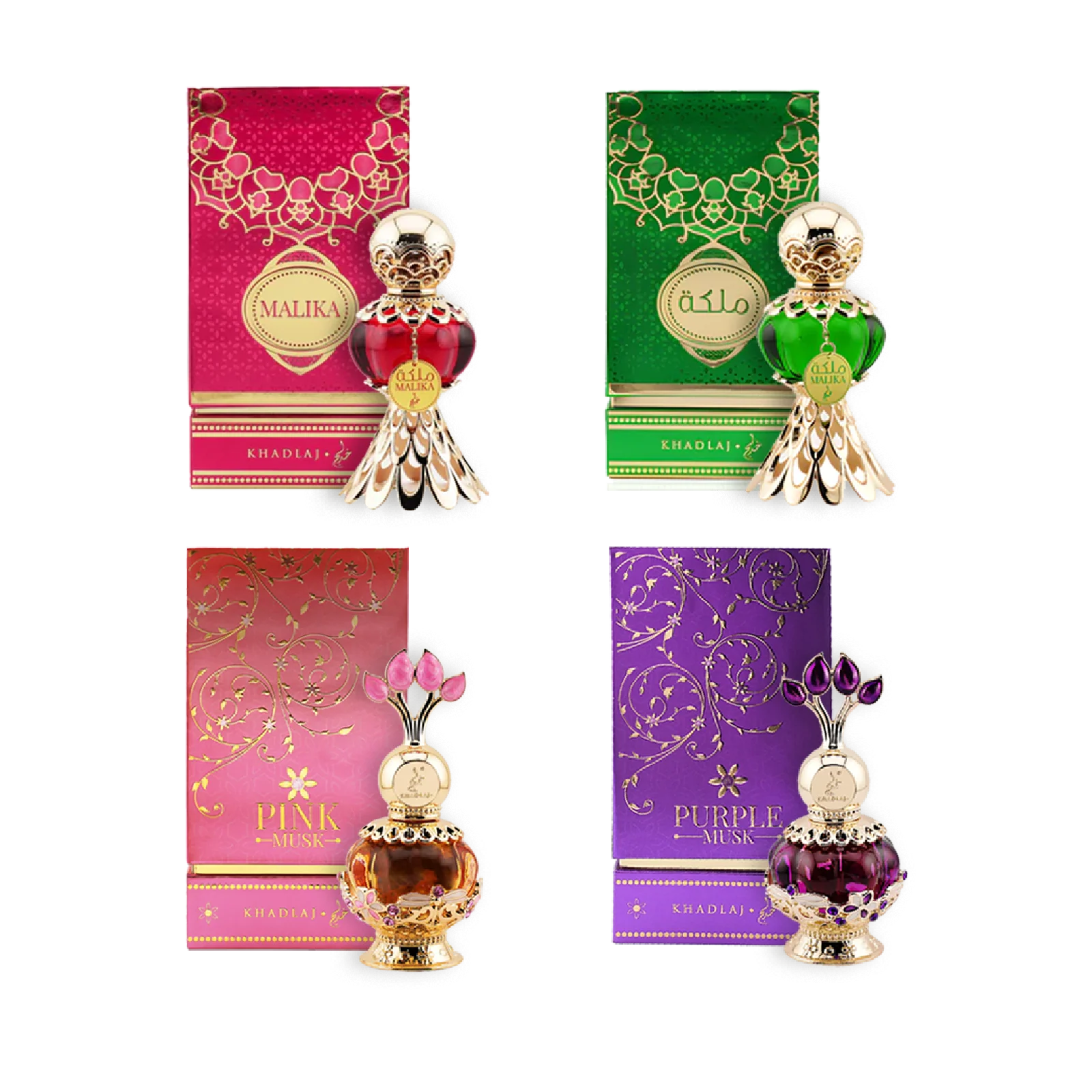 Khadlaj Malika 4pc Concentrated Perfume Oil Collection Gift Set for Women - Image 2