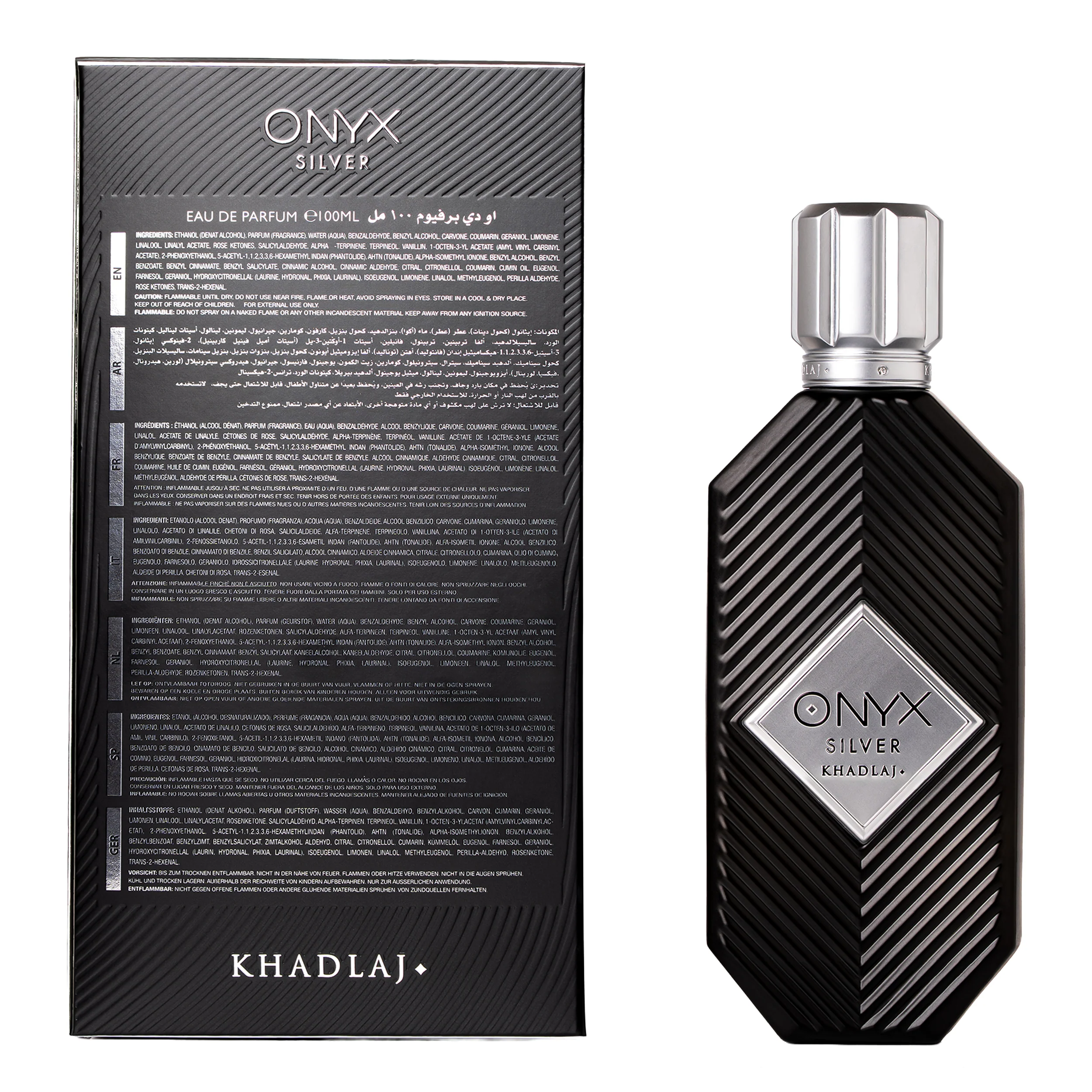 Khadlaj Onyx Silver Eau de Parfum for Men - Image 3