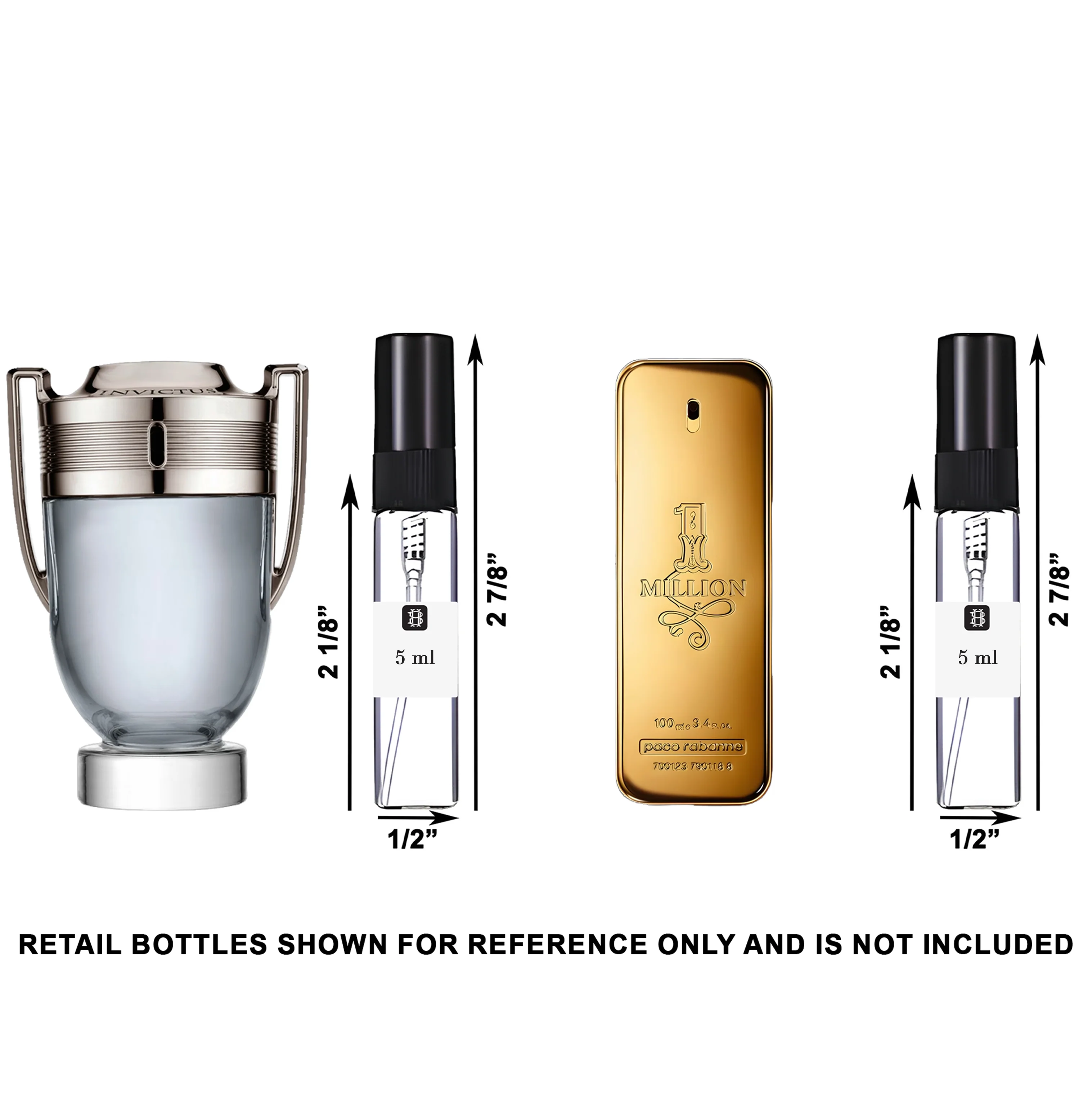 Paco Rabanne Invictus & One Million Decant Bundle for Men