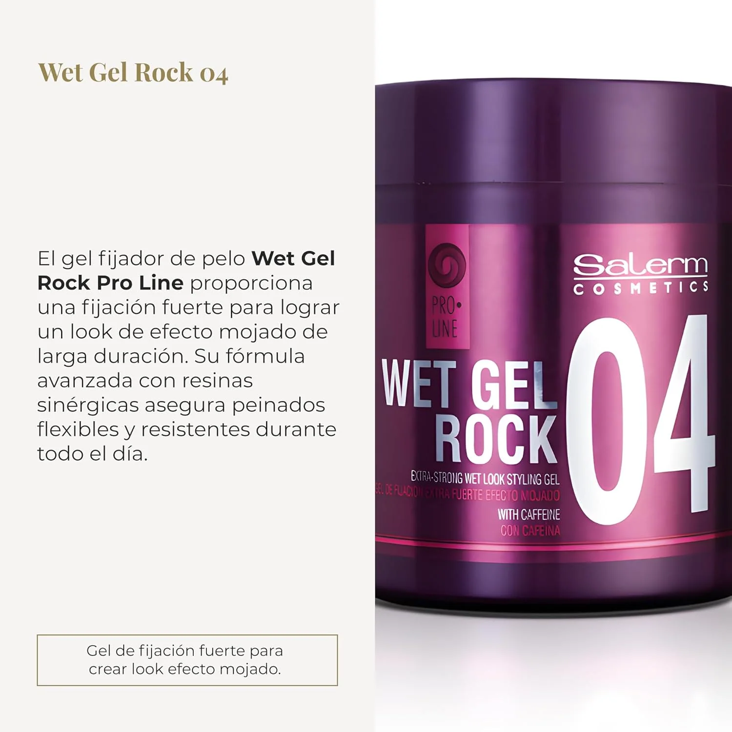 Salerm Wet Gel Rock 04 Extra-Strong Wet Look Styling Gel with Caffeine - Image 2