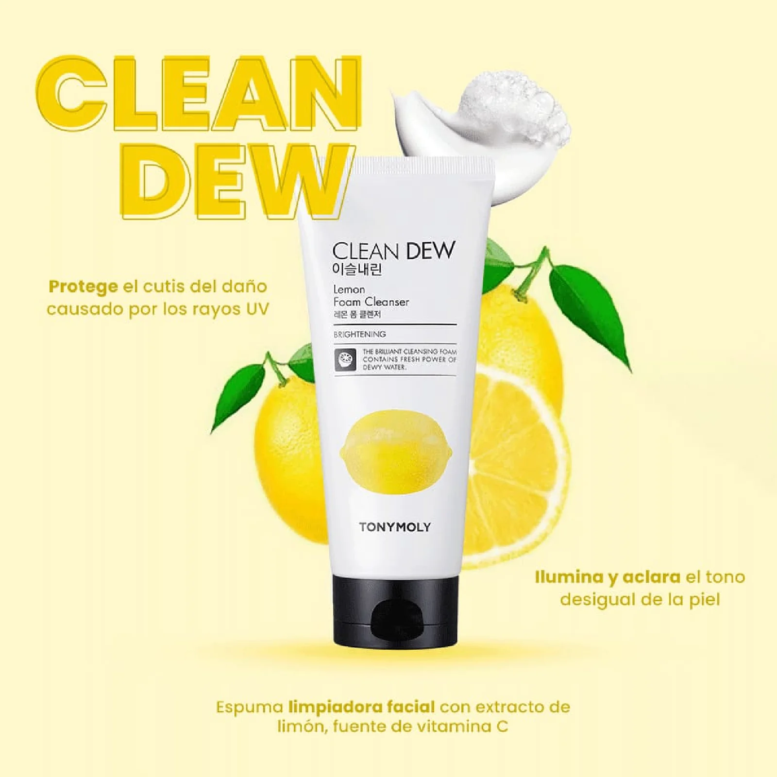 Tonymoly Clean Dew Brightening Lemon Foam Cleanser - Image 2