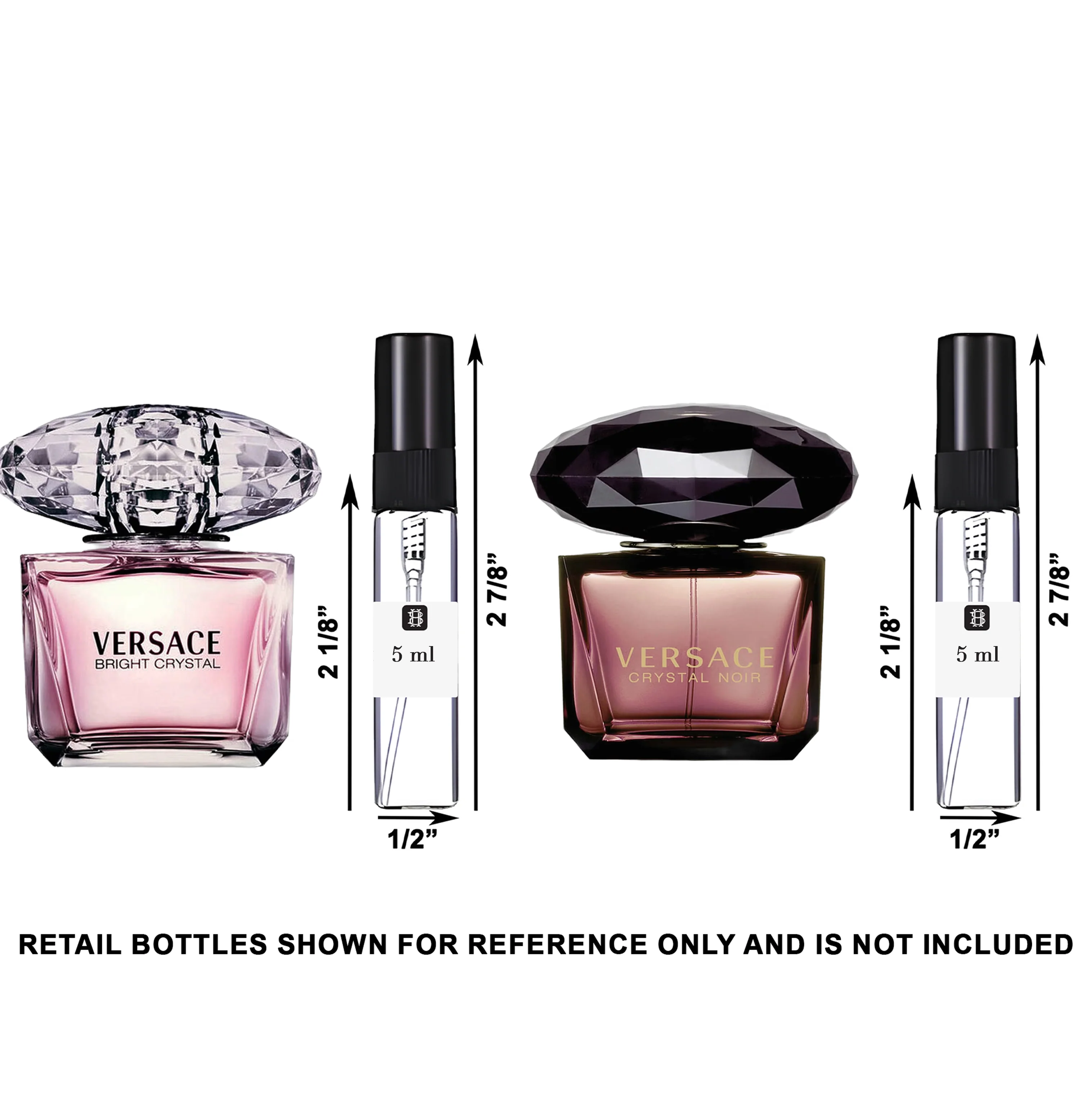 Versace Bright Crystal & Crystal Noir Decant Bundle for Women